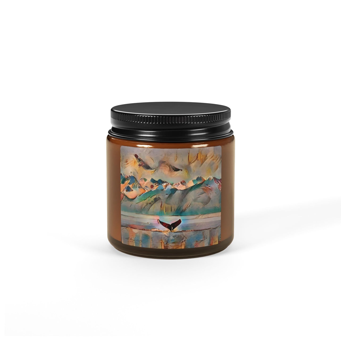 Amber Jar Soy Scented Candle — Abstract Whale Boho Rustic Wilderness