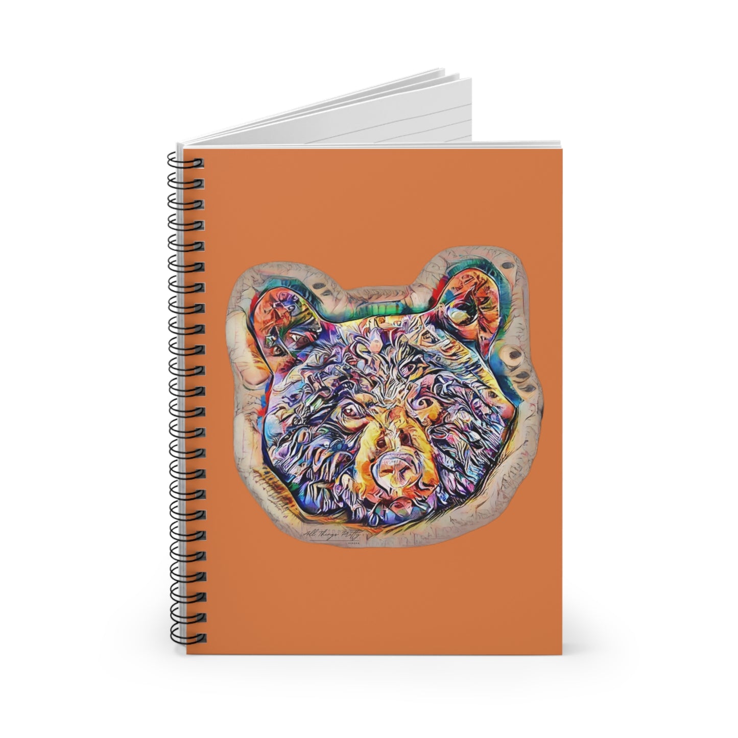Bear Art Spiral Notebook — Colorful Wildlife Bear Journal (Ruled, 118 pages)