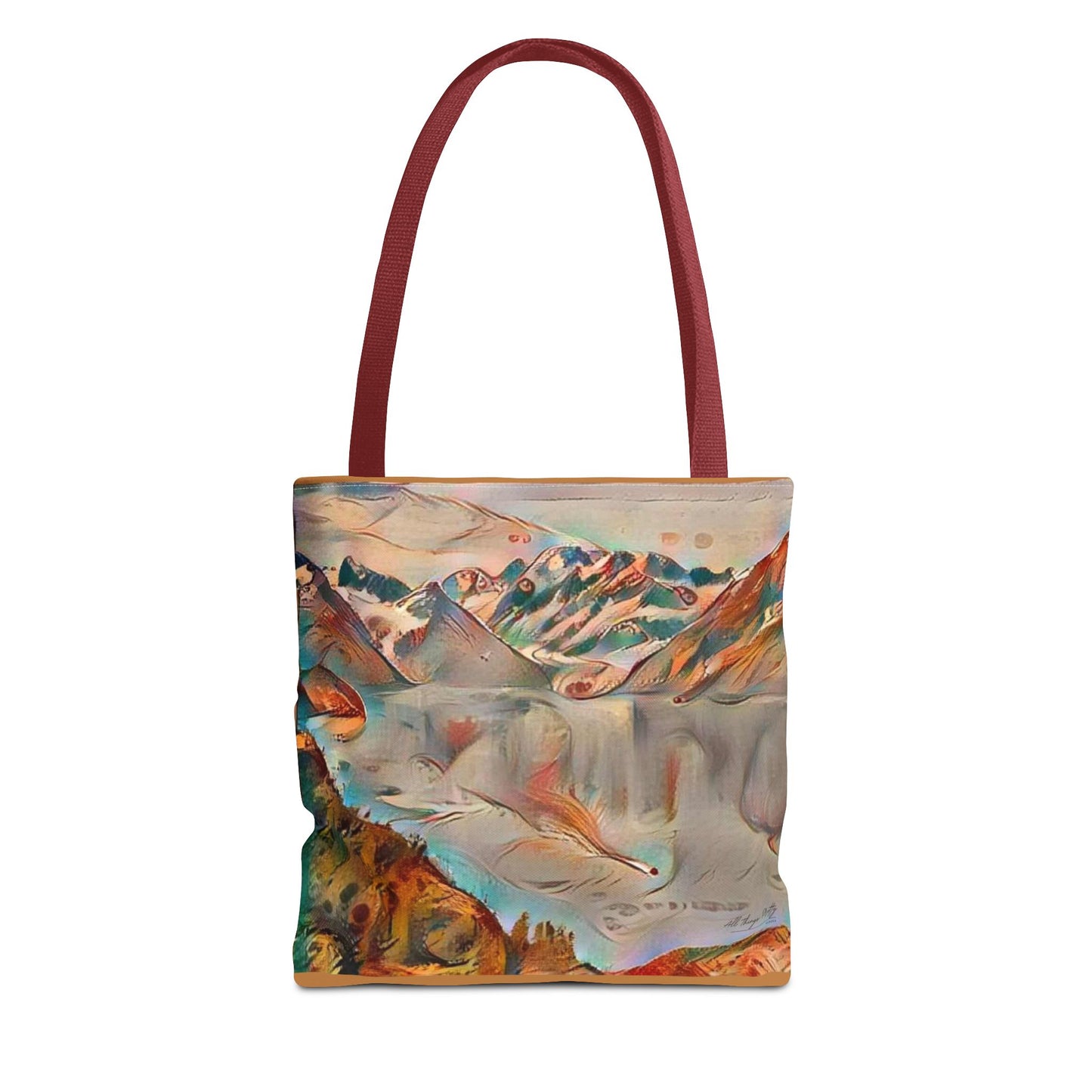 Mountain Glacier Abstract Boho Rustic Landscape Art Tote Bag