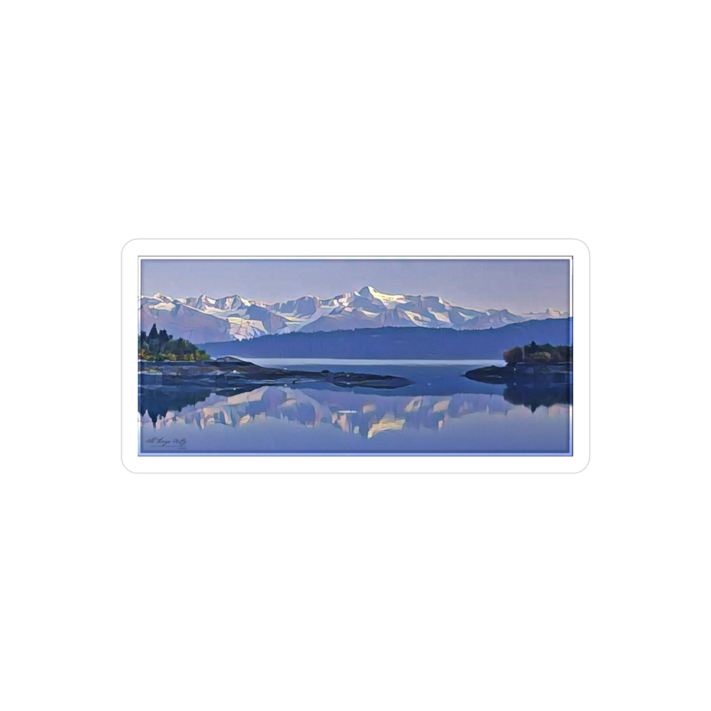 Sticker - Scenic Abstract Mountain Glacier Wilderness Reflection