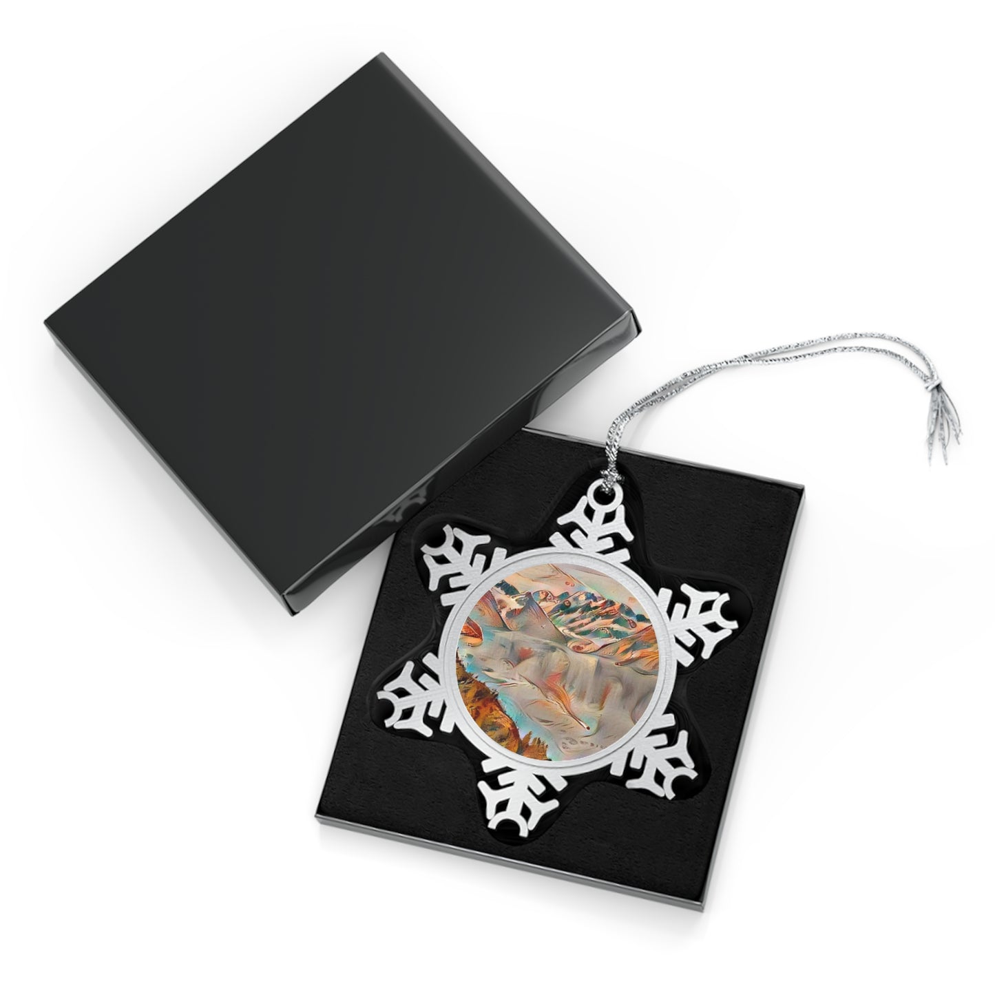 Pewter Snowflake Ornament — Mountain Glacier Holiday Decoration