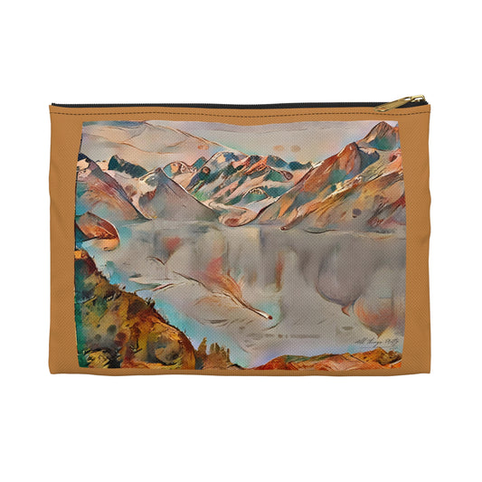 Mountain Glacier Scene Accessory Pouch — Colorful Scenic Zip Pocket