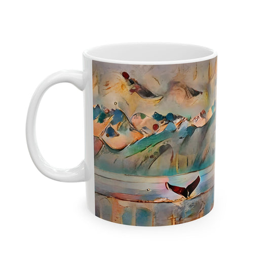 Wilderness Whale Quote Mug — "Wilderness is not a luxury but a necessity of the human spirit" Ceramic Coffee Cup (11oz/15oz) Lefty Righty