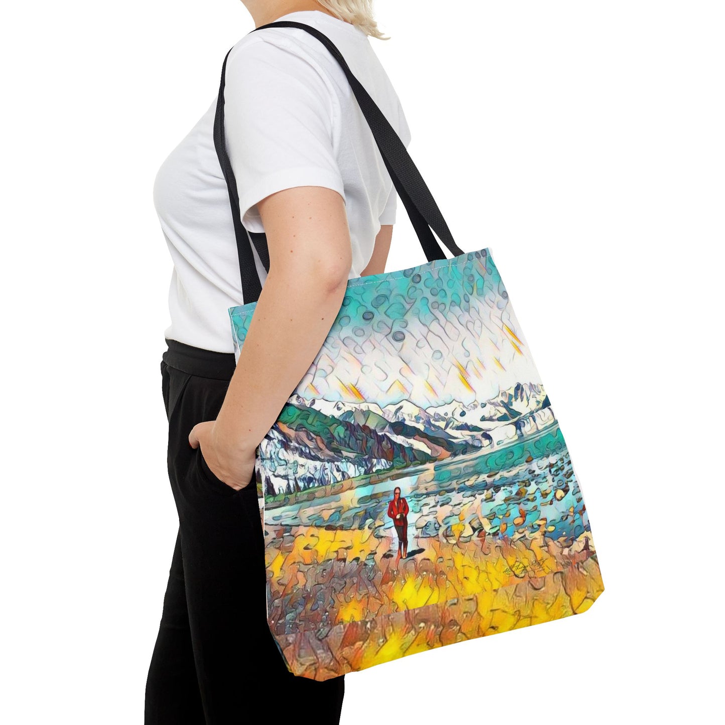 Tote Bag — Alaska Glacier Beach Stroll Abstract Tote