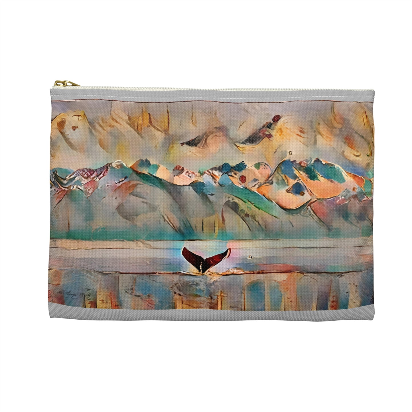 Whimsical Whale Tail Abstract Accessory Pouch Bag
