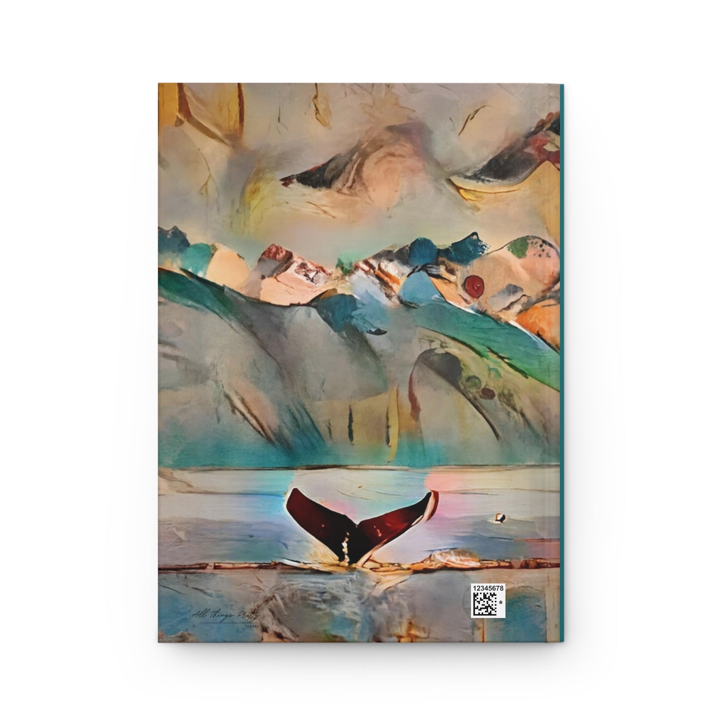 Whale Tail Wilderness Mountainscape Hardcover Journal — Nature Art 150pg Notebook