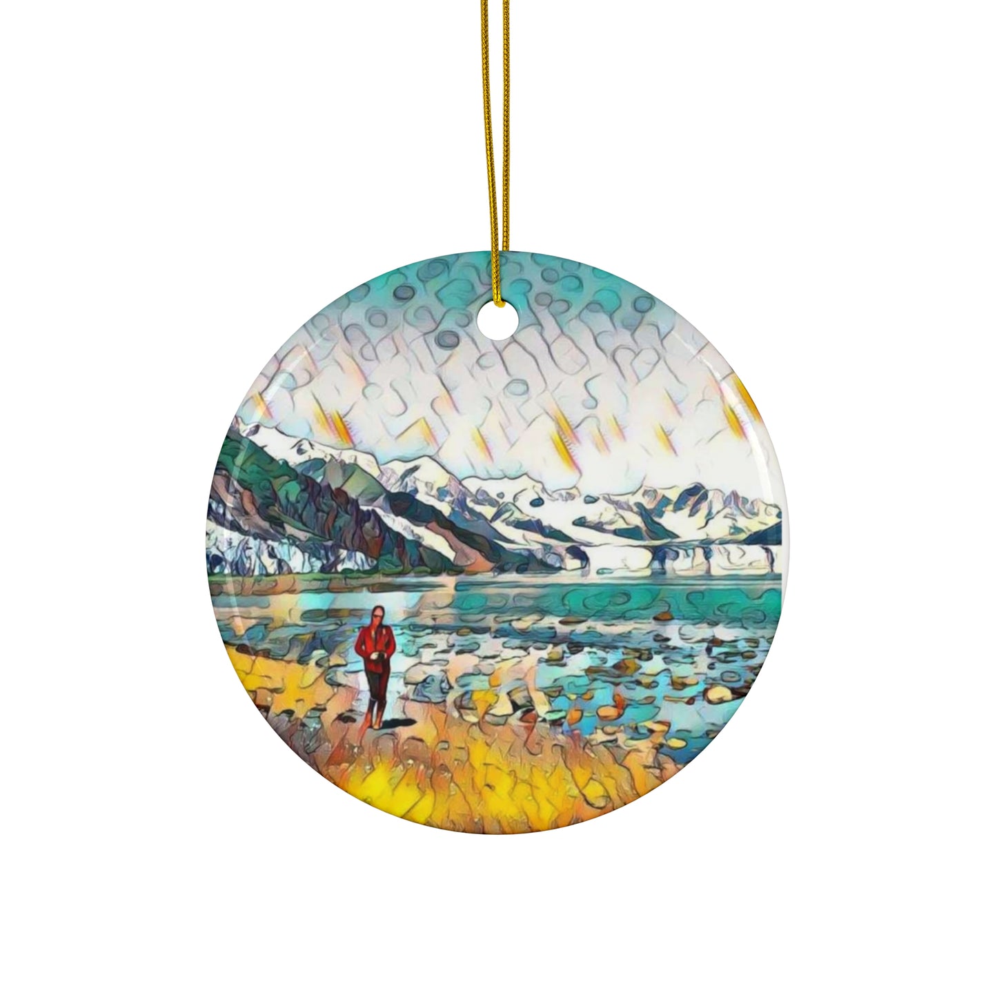 Glacier Beach Walk Ceramic Ornament, 4 Shapes