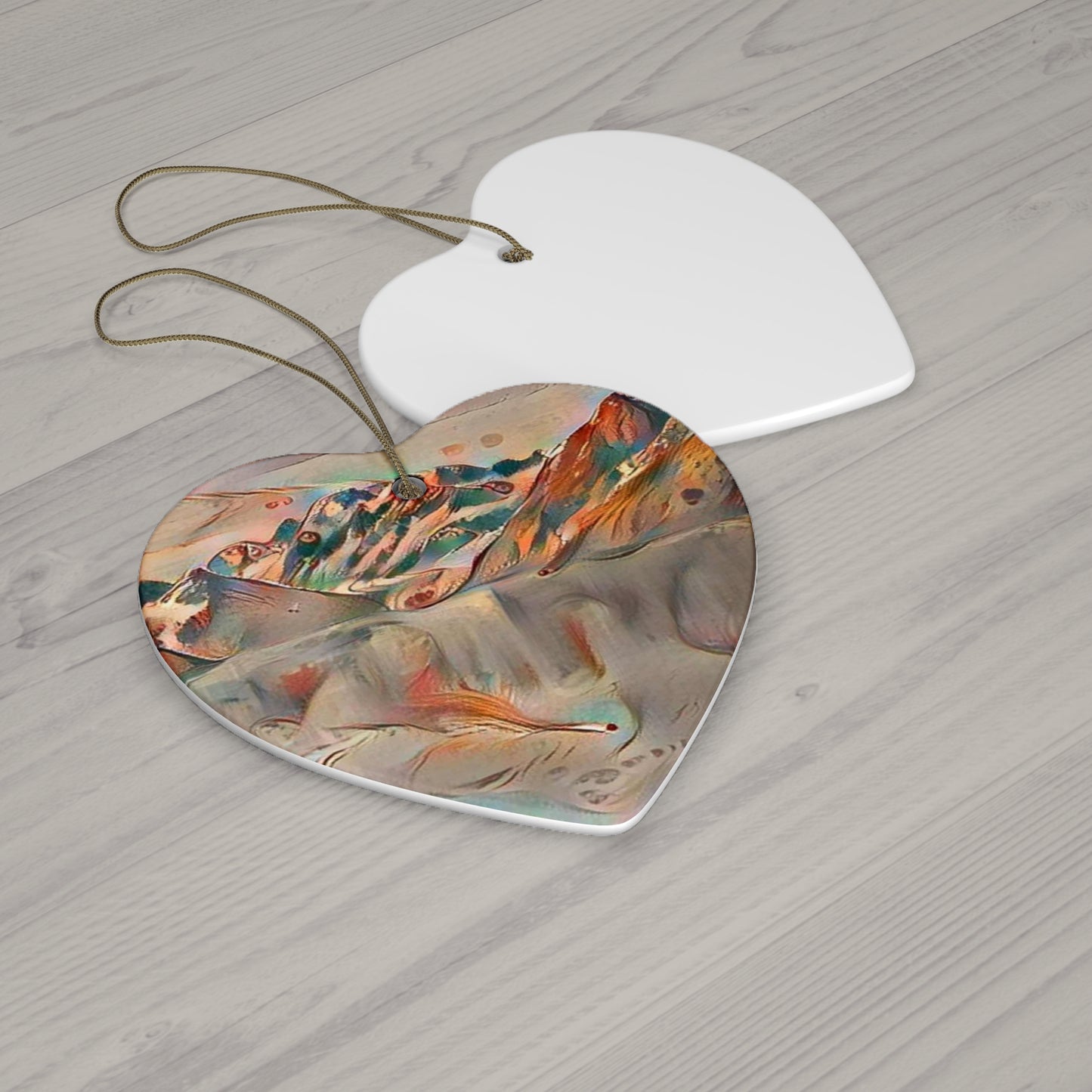 Abstract Mountain Glacier Ceramic Ornament — Holiday Decoration