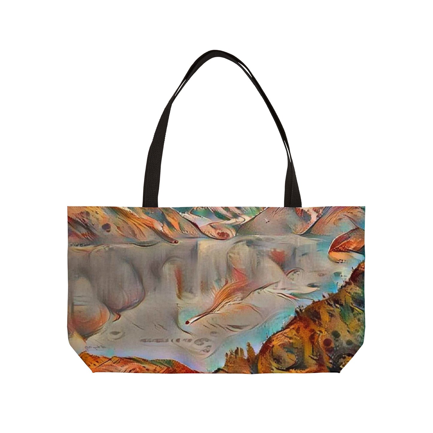 Mountain Glacier Reflection Print Travel Large Tote - Abstract Nature Art