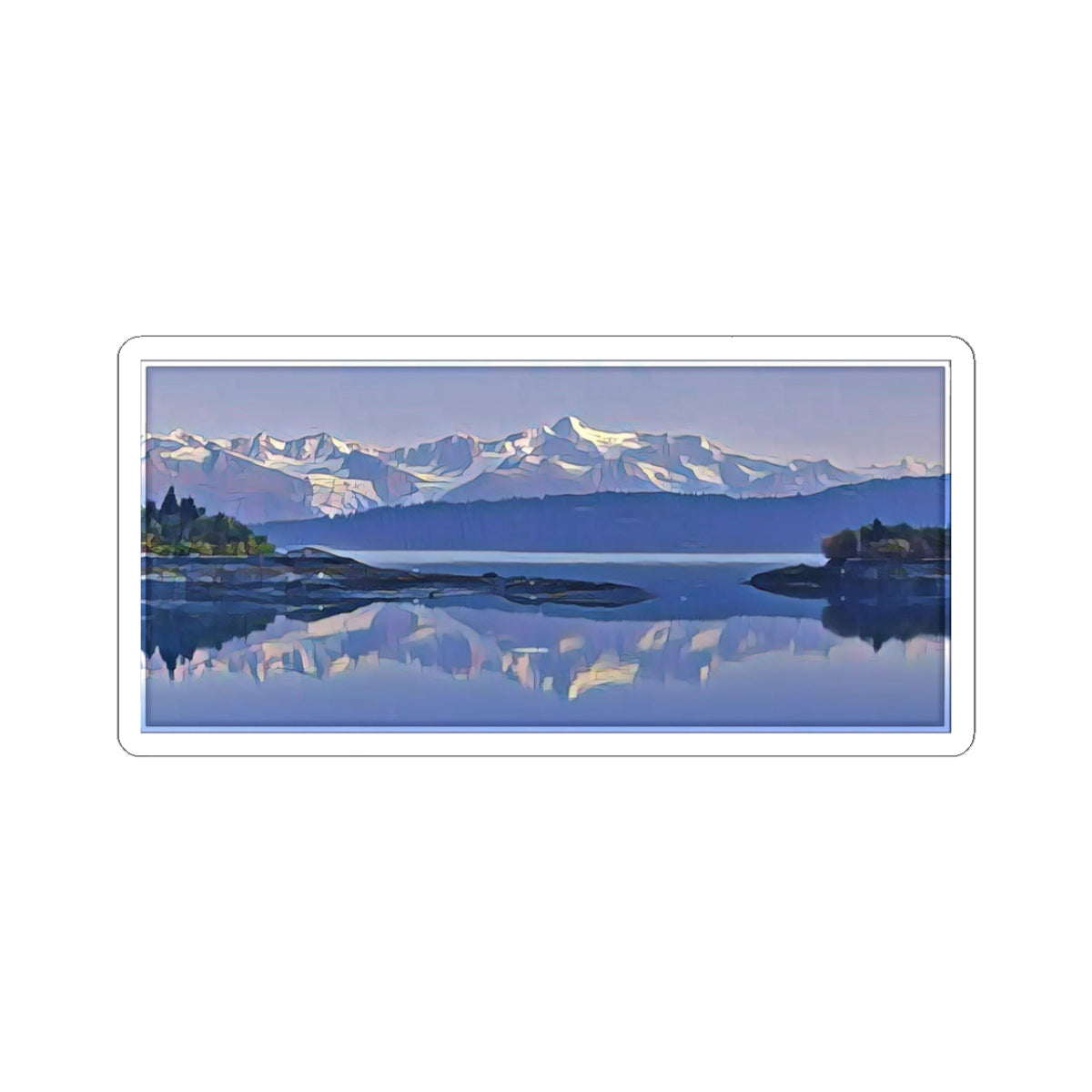 Sticker Mountain Glacier Reflection — Abstract Scenic Nature Landscape