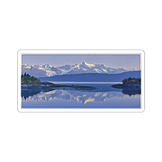 Sticker Mountain Glacier Reflection — Abstract Scenic Nature Landscape