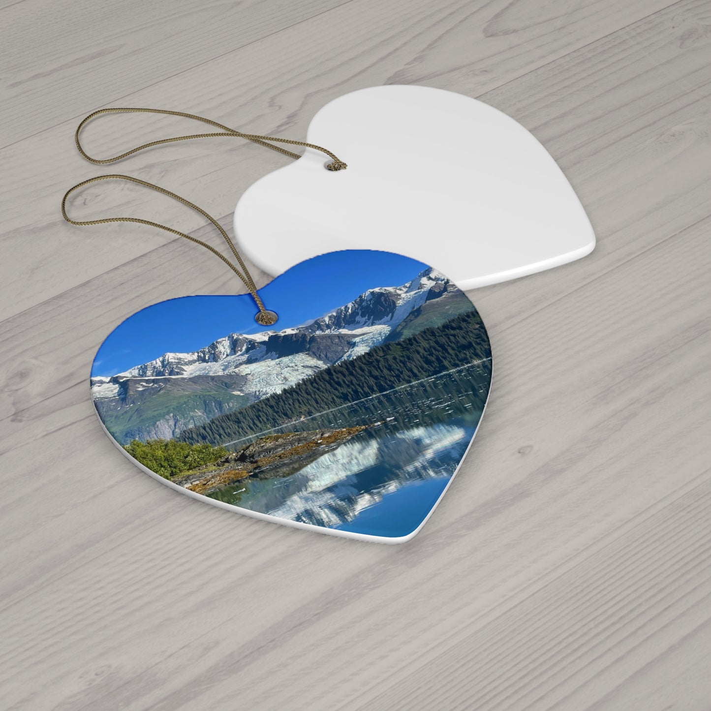 Mountain Ocean Alaska Ceramic Ornament