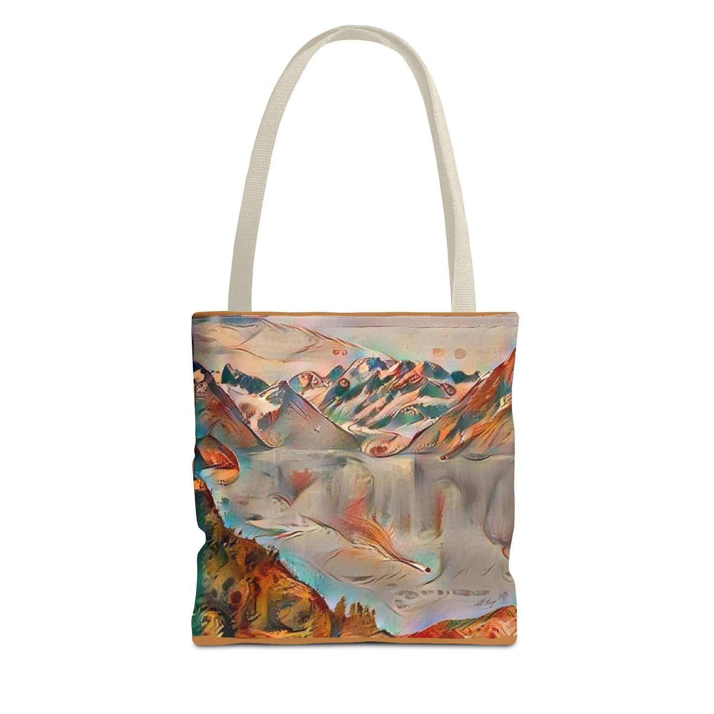 Mountain Glacier Abstract Boho Rustic Landscape Art Tote Bag