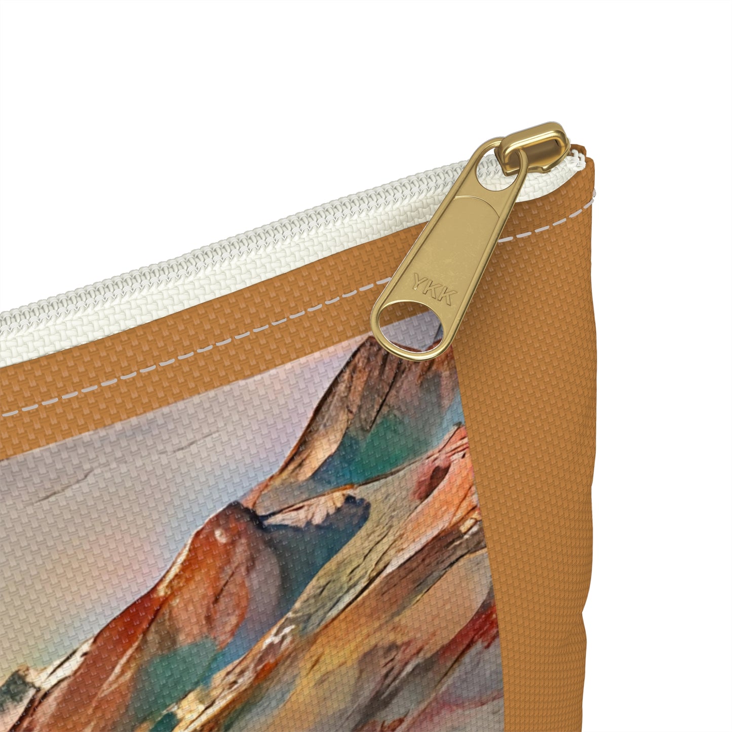 Mountain Glacier Scene Accessory Pouch — Colorful Scenic Zip Pocket