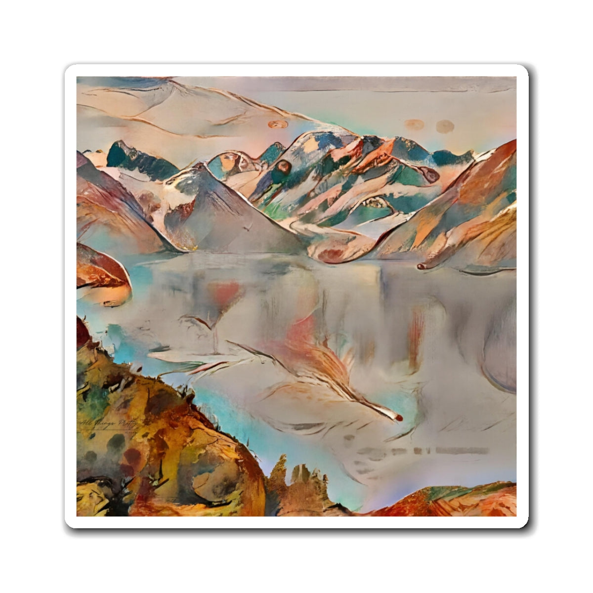 Magnet Scenic Mountain Glacier Landscape – Abstract Rustic Outdoorsy Nature