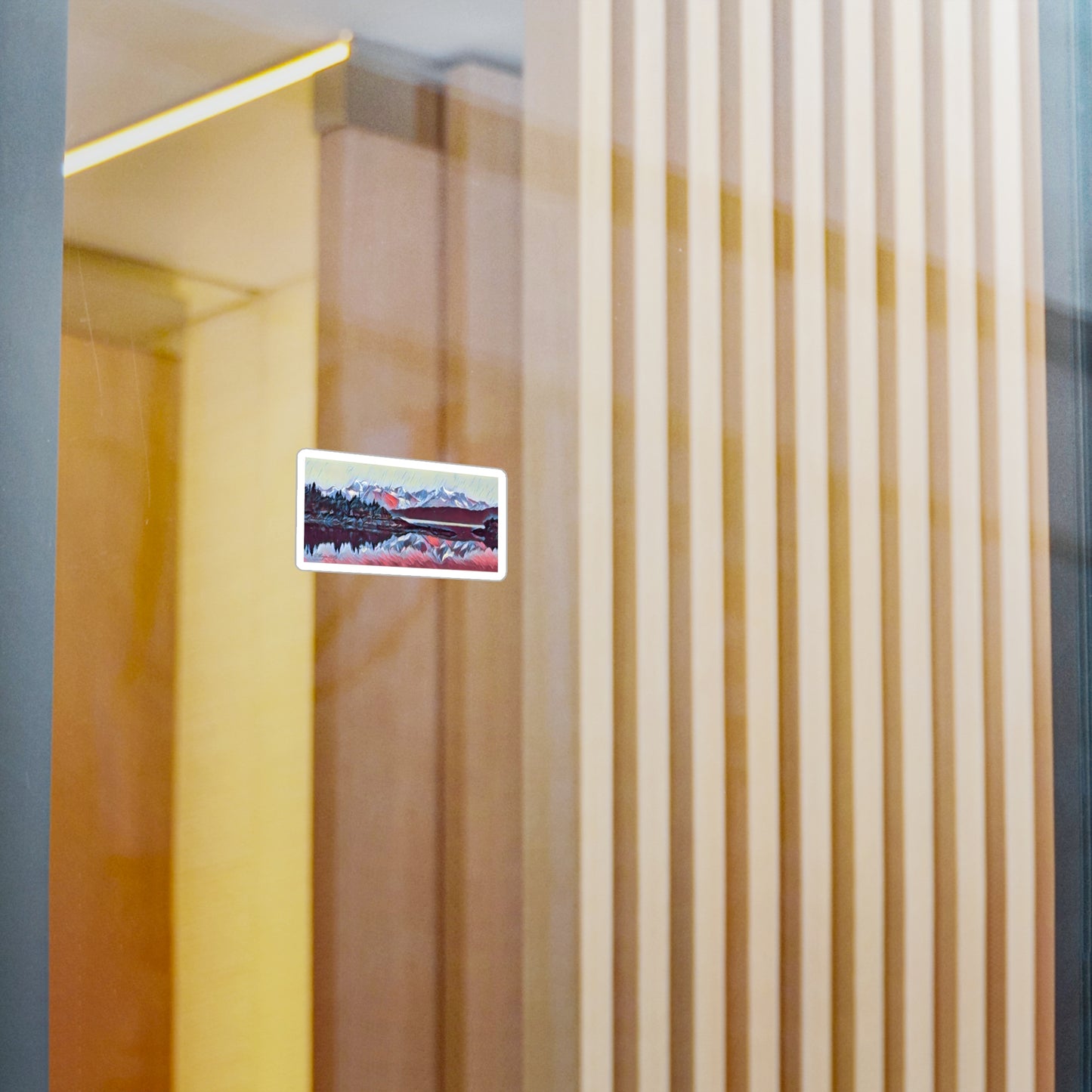 Sticker Mountain Glacier Reflection Vinyl --- Scenic Wilderness Abstract