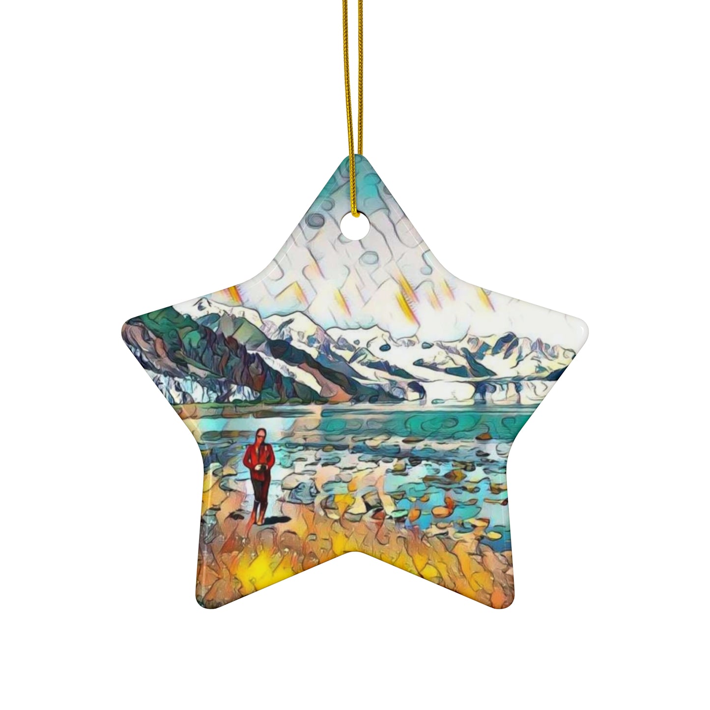 Glacier Beach Walk Ceramic Ornament, 4 Shapes