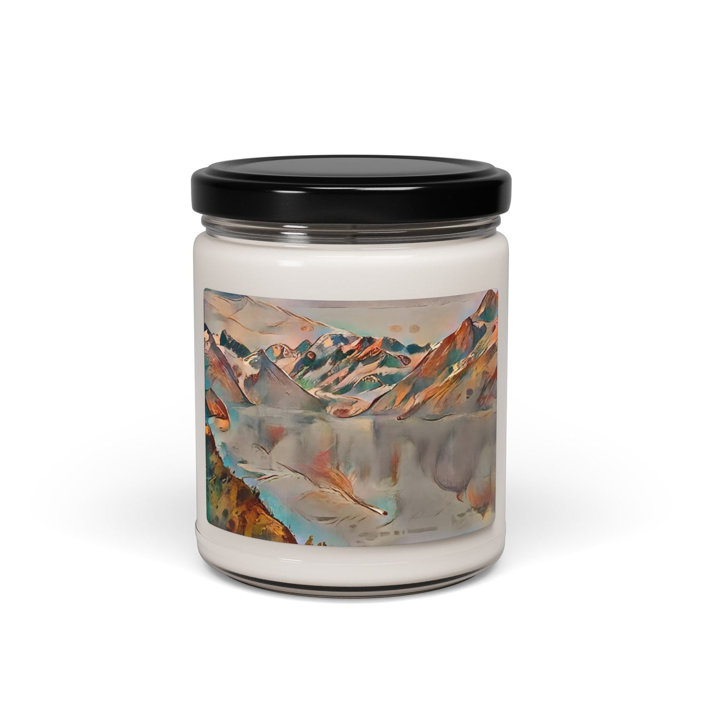 Scented Soy Candle, 9oz -- Abstract Glacier Mountain Scene