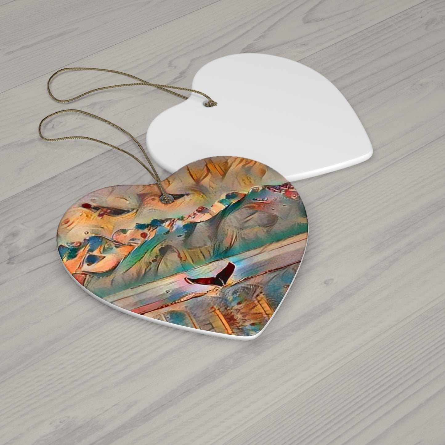 Star Ceramic Ornament — Whimsical Whale Tail Coastal Art Holiday Decoration