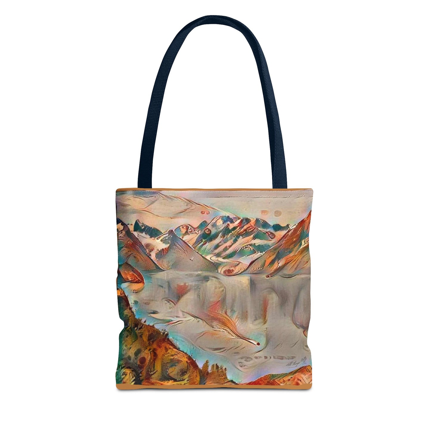 Mountain Glacier Abstract Boho Rustic Landscape Art Tote Bag