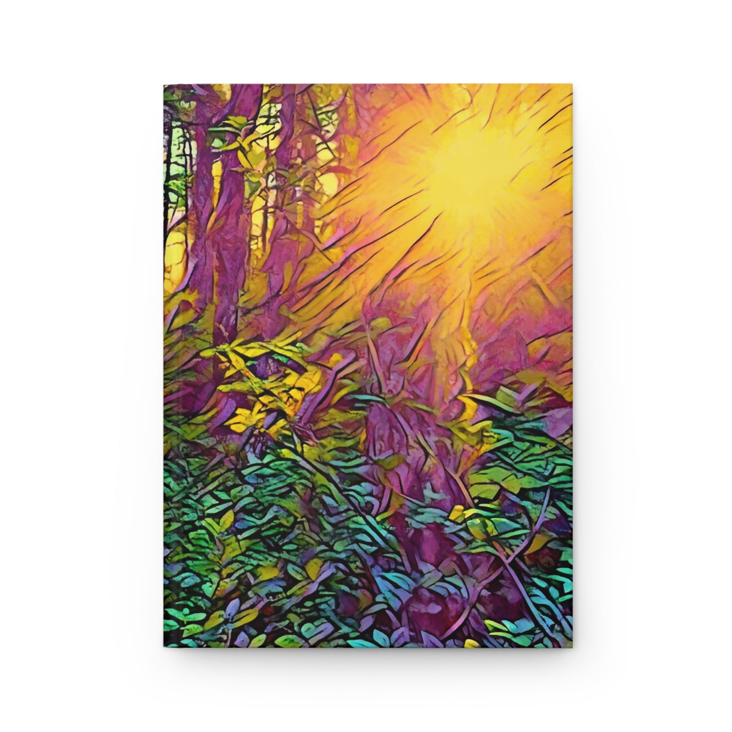 Sunlit Forest Wilderness Hardcover Journal — Vibrant Nature 150pg Notebook