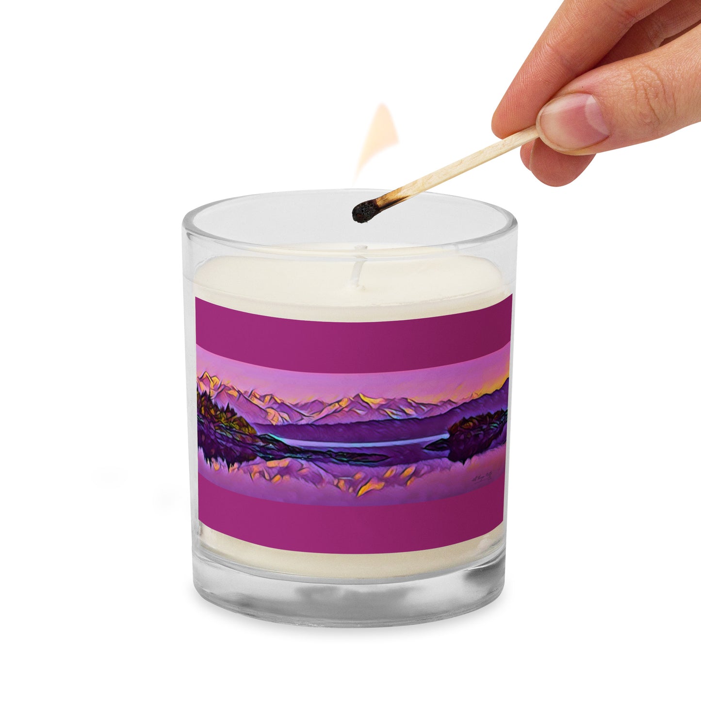 Glass jar soy wax candle New Dawn