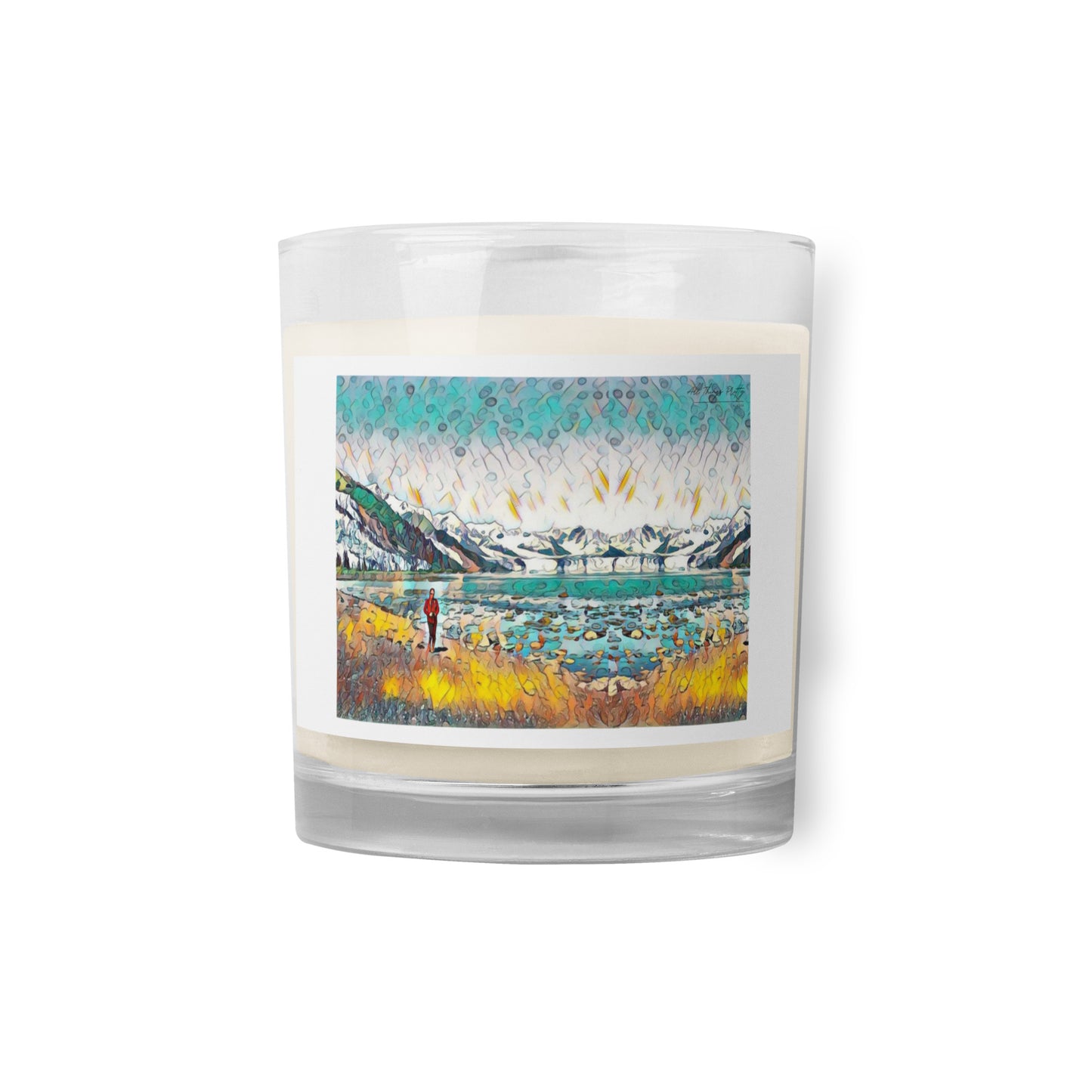 Glass jar soy wax candle Beach