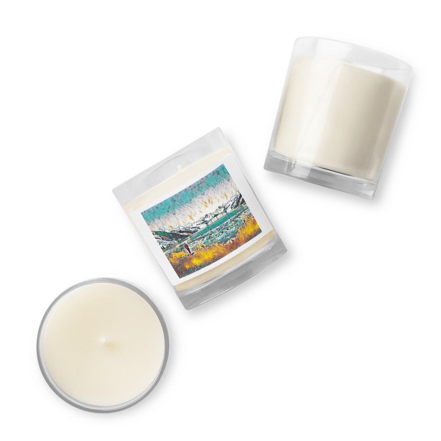 Glass jar soy wax candle Beach