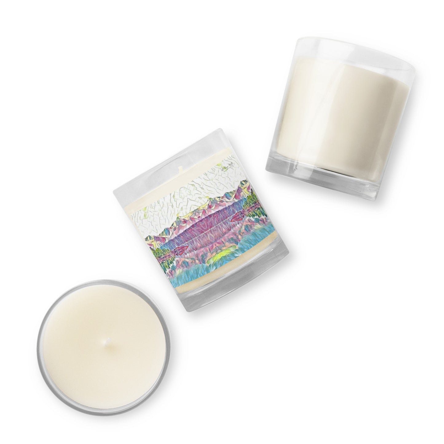 Glass jar soy wax candle Oceans & Mtns