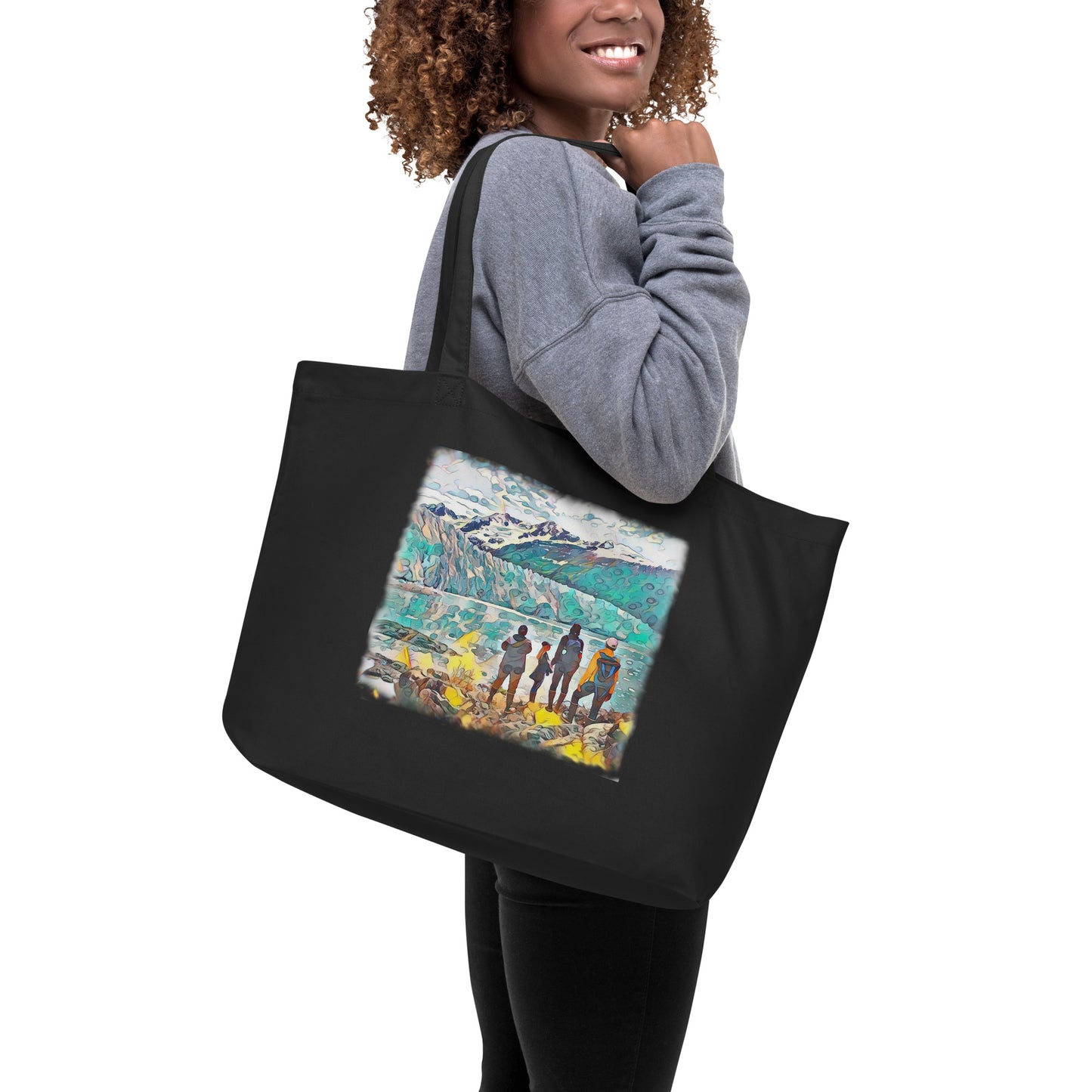 Large organic tote bag Glacier