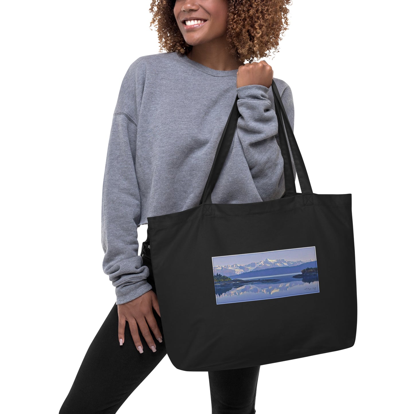 Large organic tote bag morning