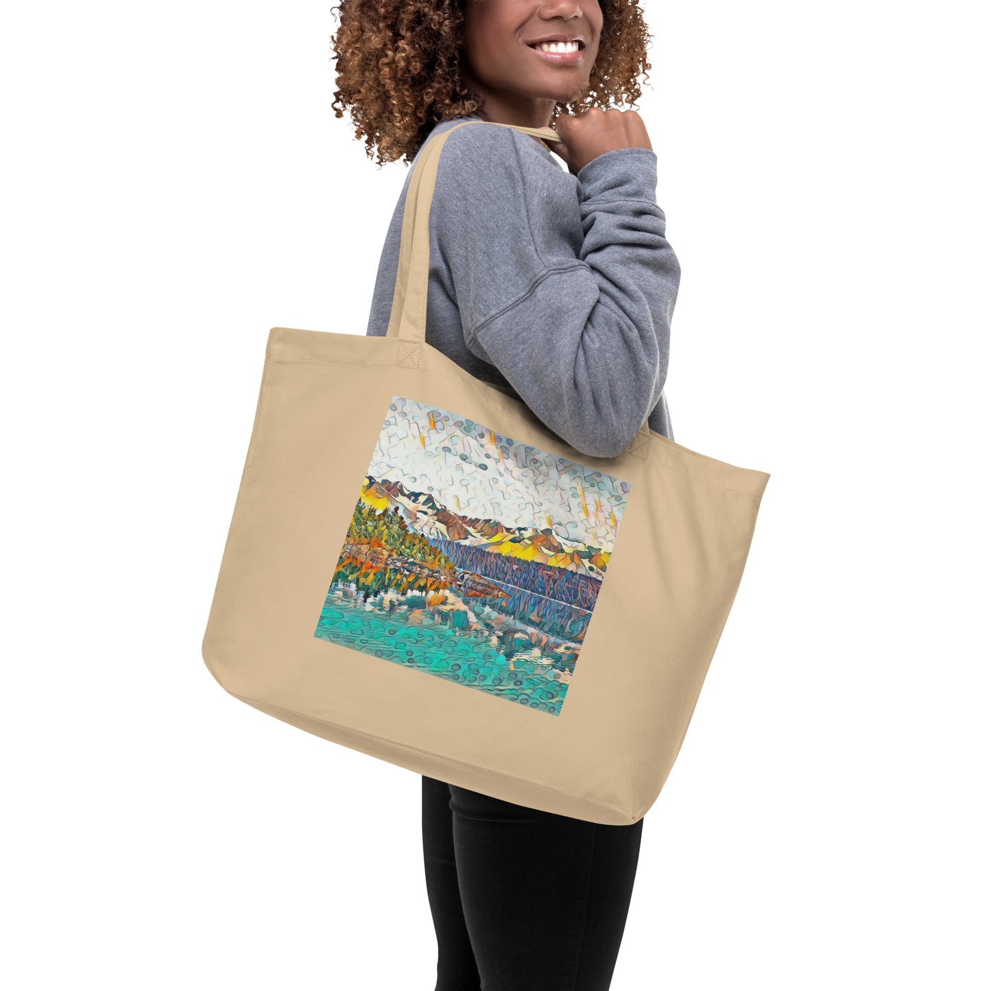 Large organic tote bag Autumn