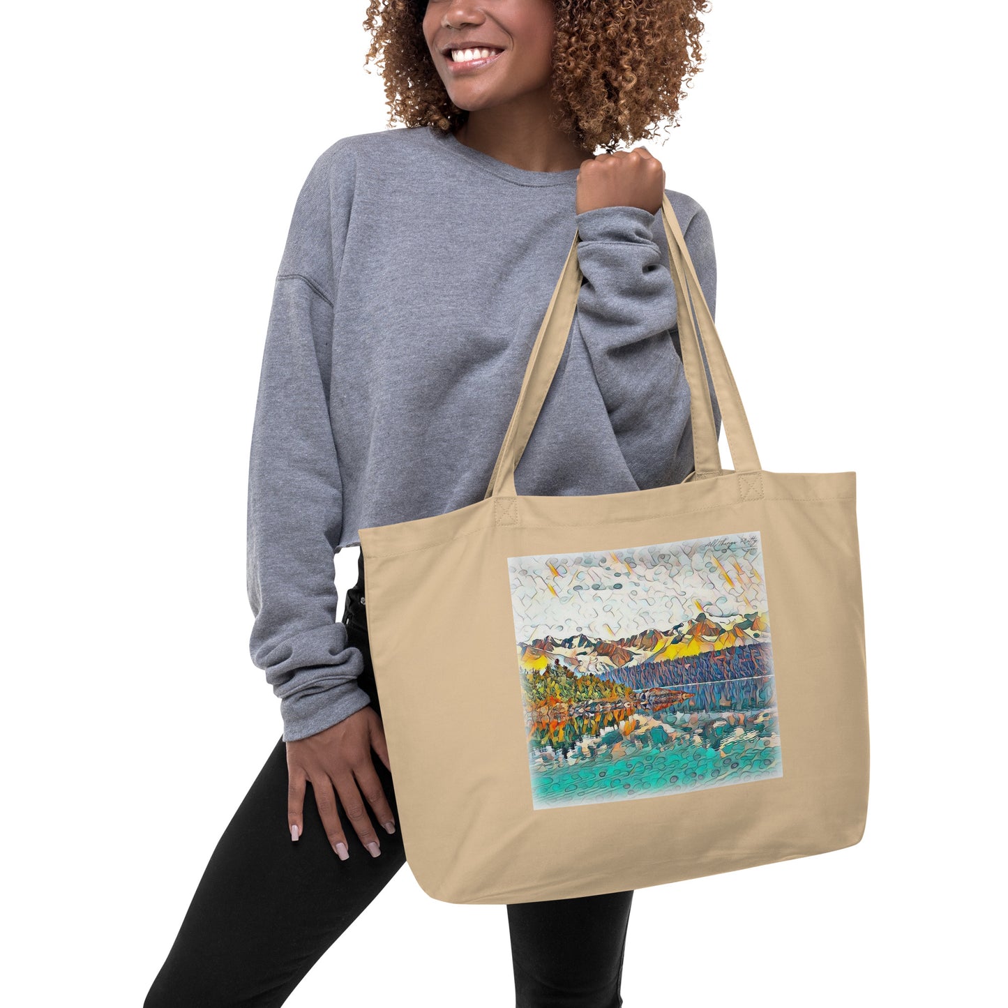 Large organic tote bag Autumn