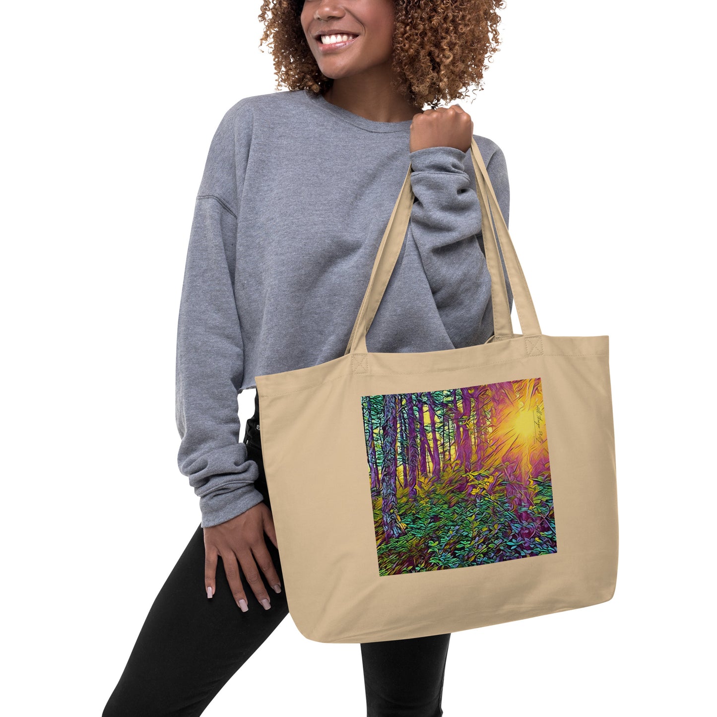 Large organic tote bag Crystal Light