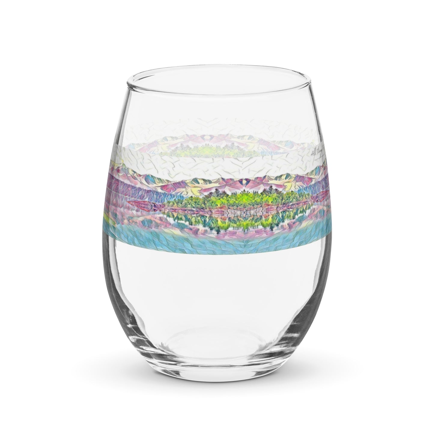 Stemless wine glass Oceans & Mtns