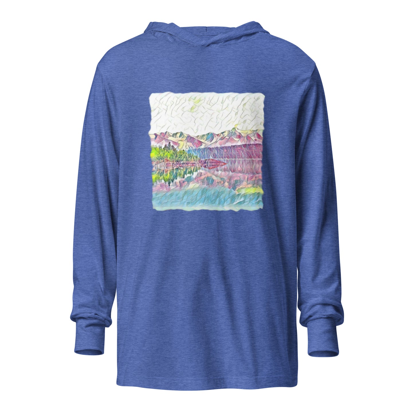 Hooded long-sleeve tee Oceans & Mtns