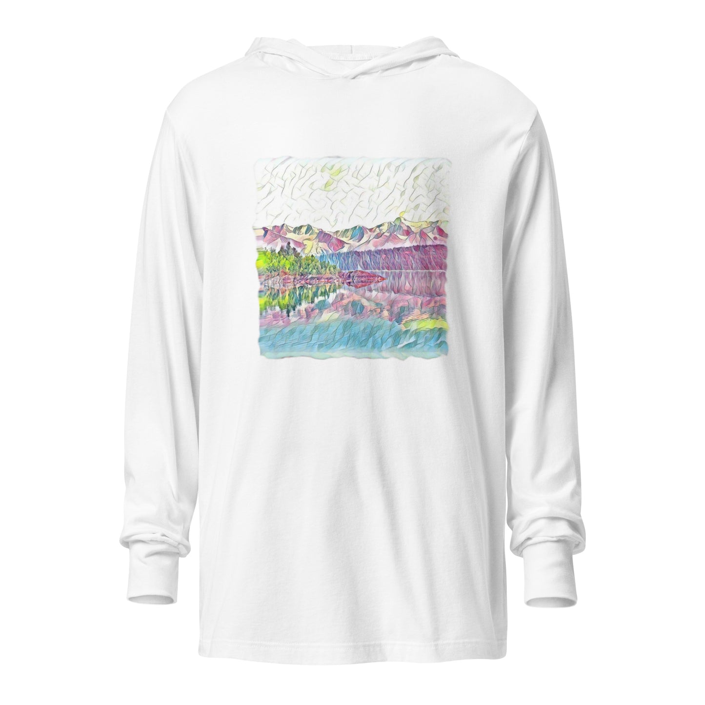 Hooded long-sleeve tee Oceans & Mtns