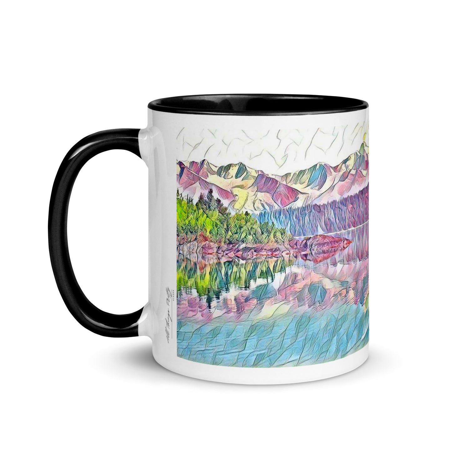 Mug with Color Inside Oceans & Mtns