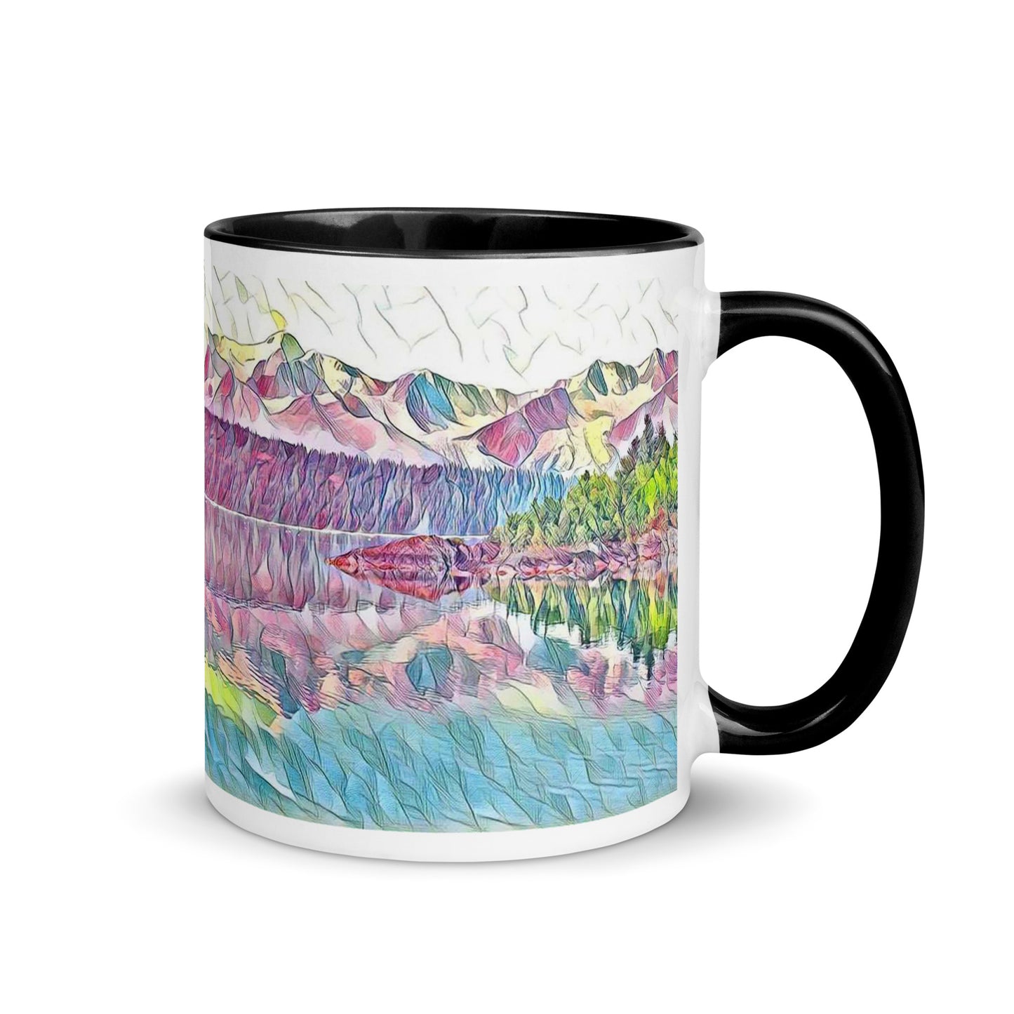 Mug with Color Inside Oceans & Mtns