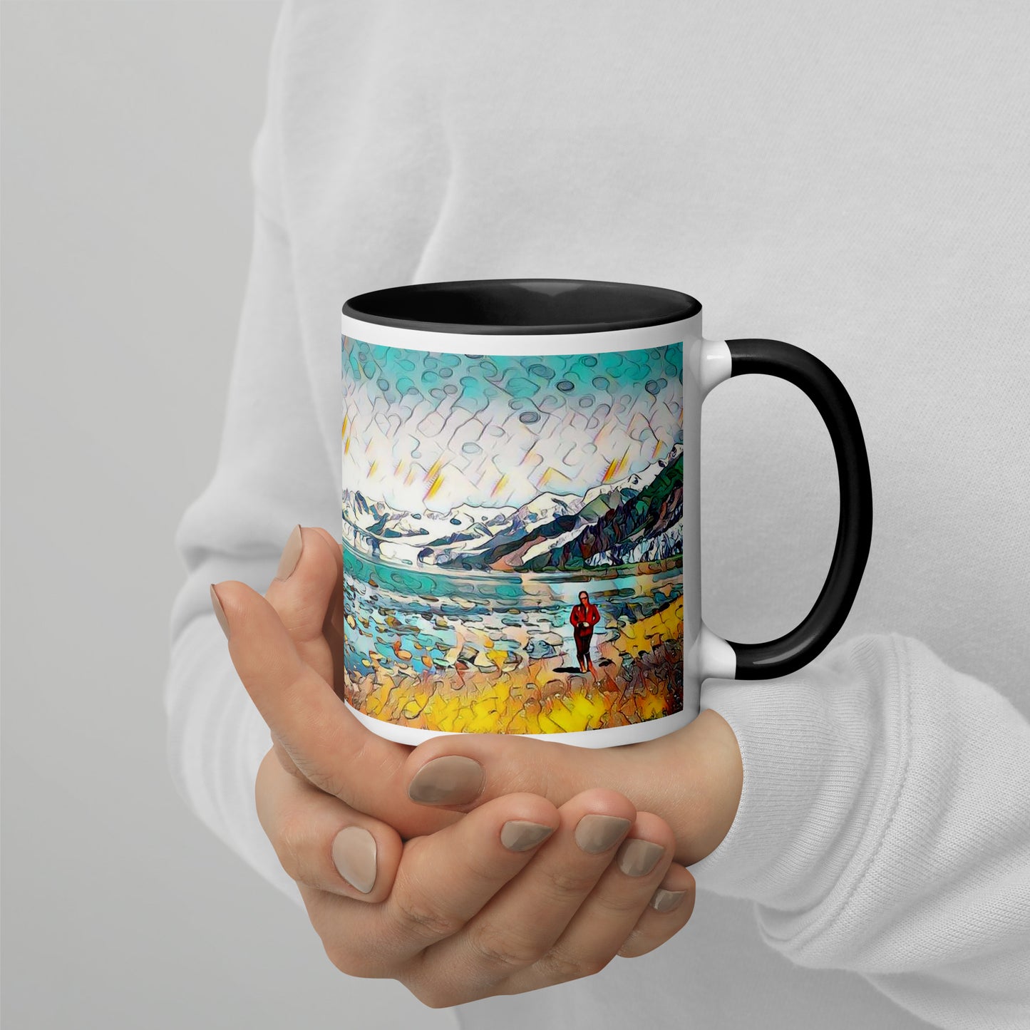 Mug with Color Inside, Beach Stroll