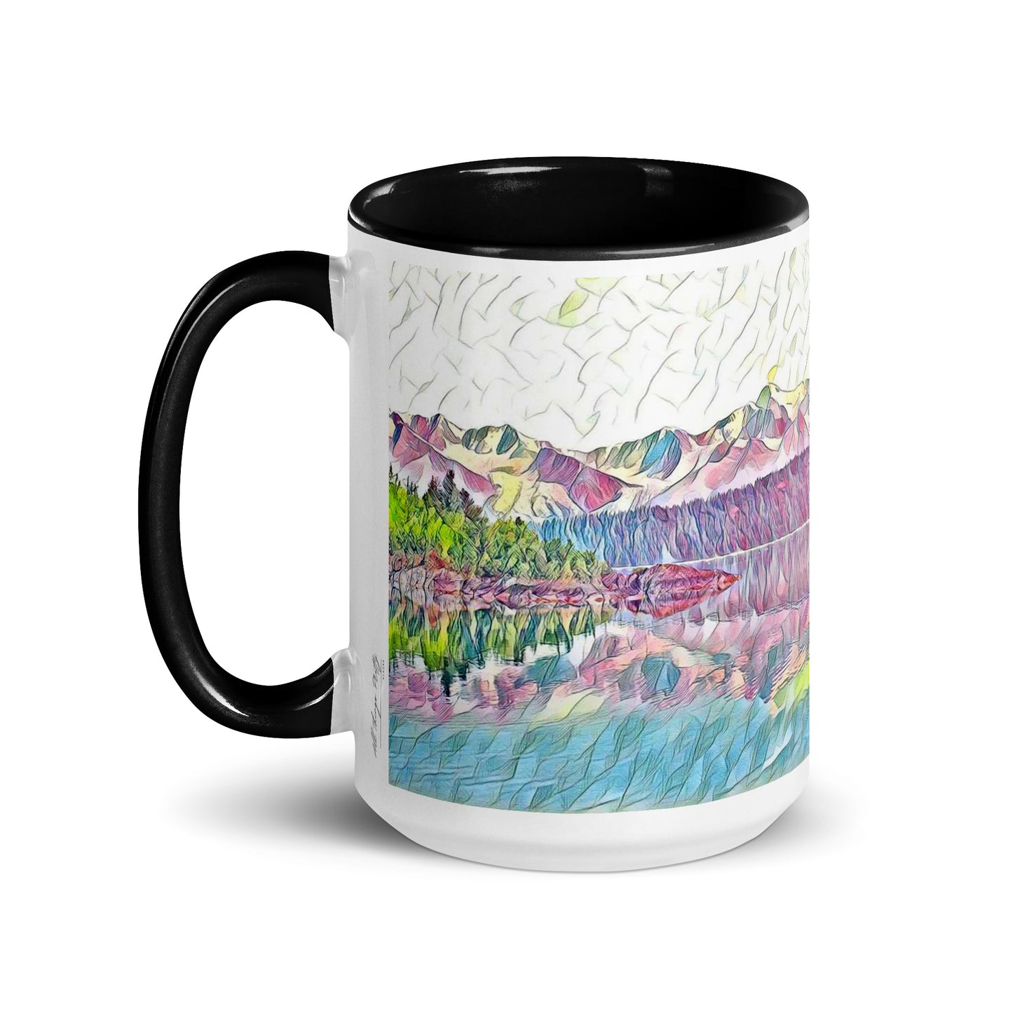 Mug with Color Inside Oceans & Mtns