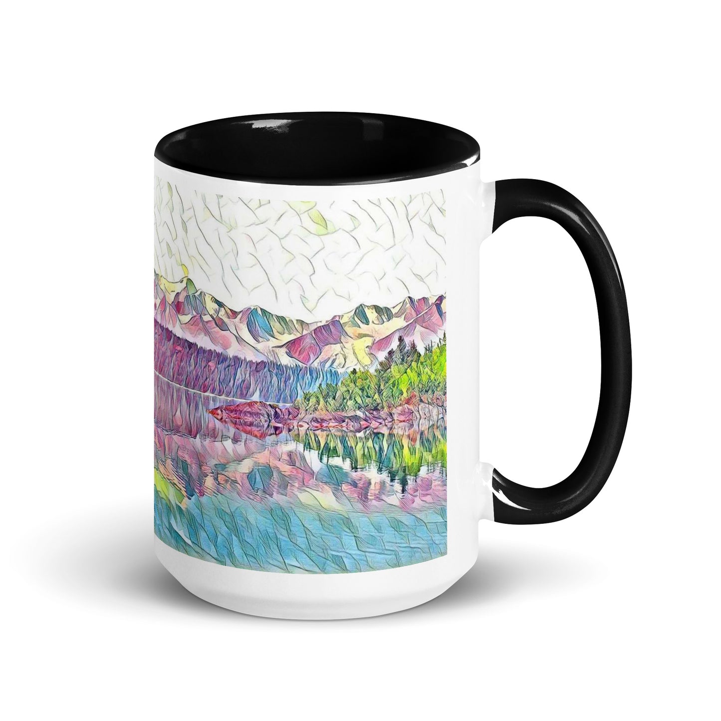 Mug with Color Inside Oceans & Mtns