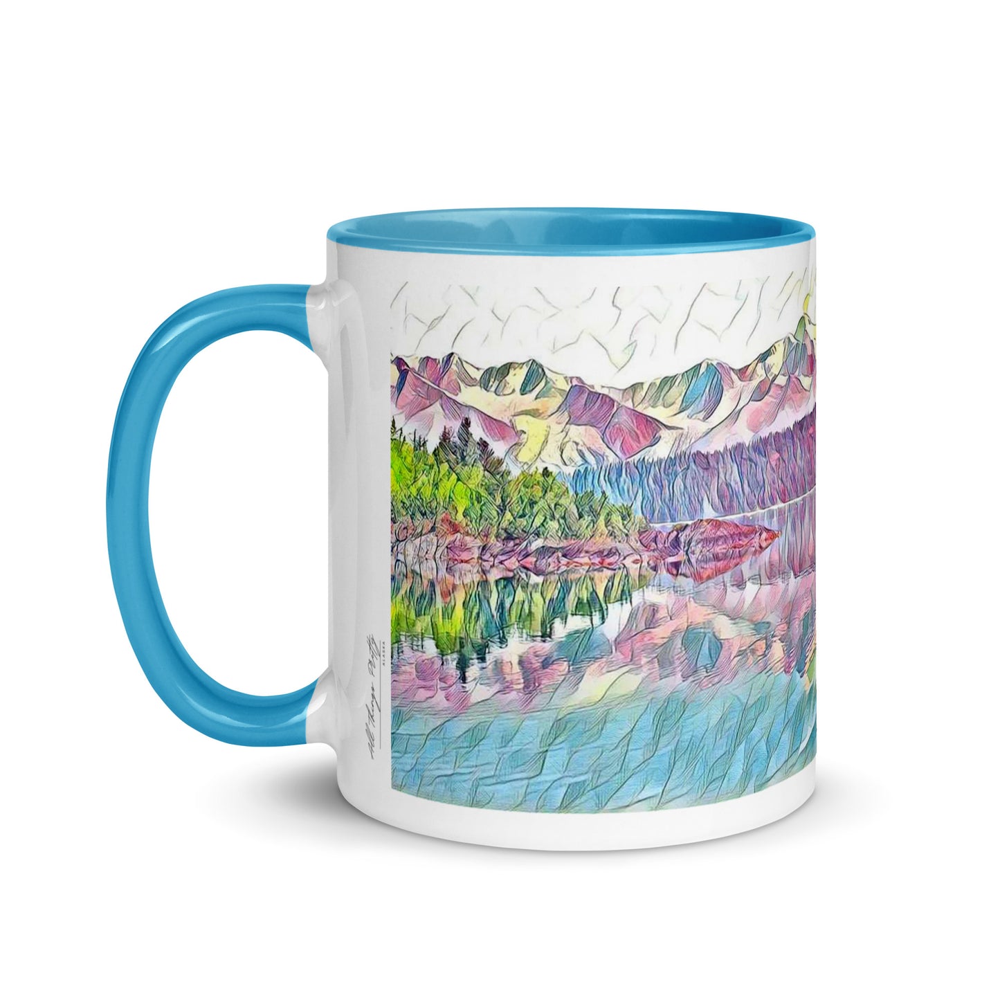 Mug with Color Inside Oceans & Mtns