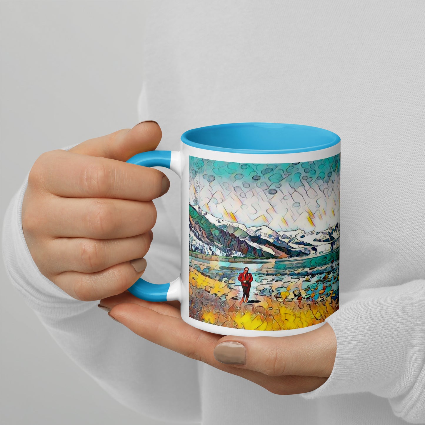 Mug with Color Inside, Beach Stroll