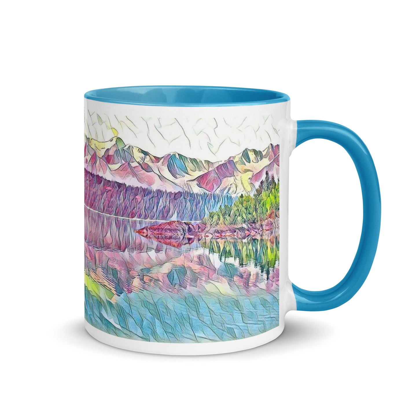 Mug with Color Inside Oceans & Mtns