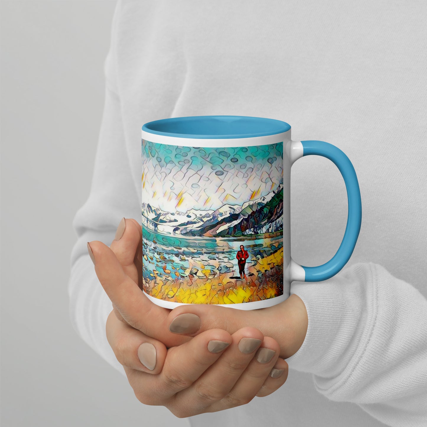 Mug with Color Inside, Beach Stroll