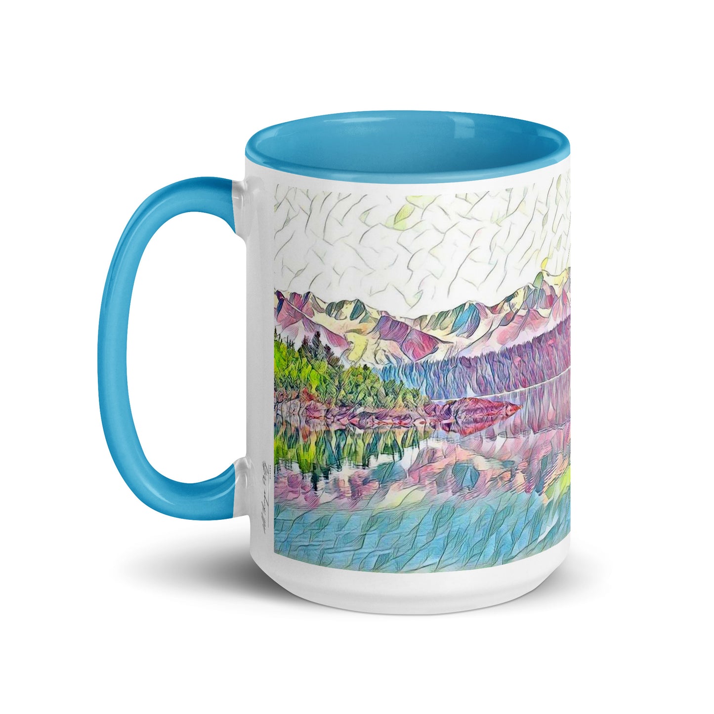 Mug with Color Inside Oceans & Mtns