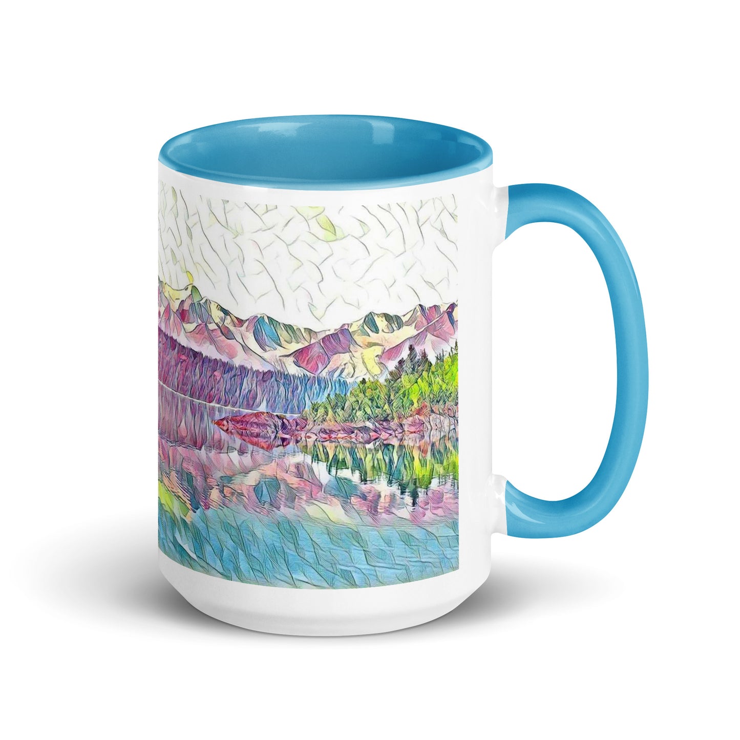 Mug with Color Inside Oceans & Mtns