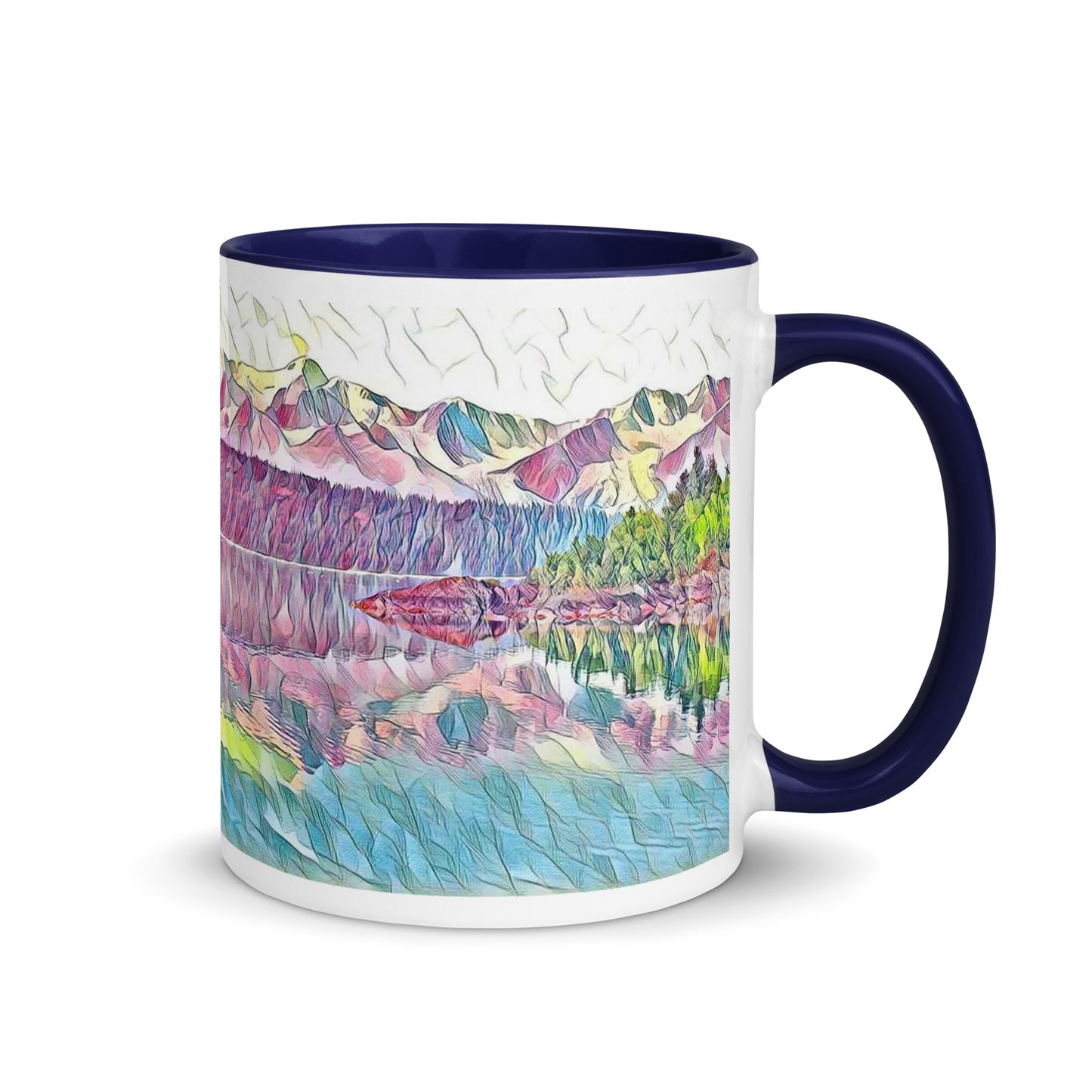 Mug with Color Inside Oceans & Mtns