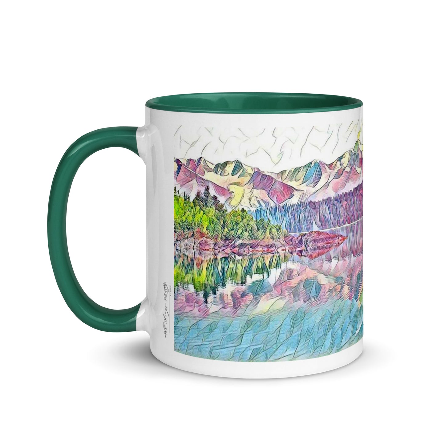 Mug with Color Inside Oceans & Mtns